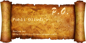 Pohli Olivér névjegykártya